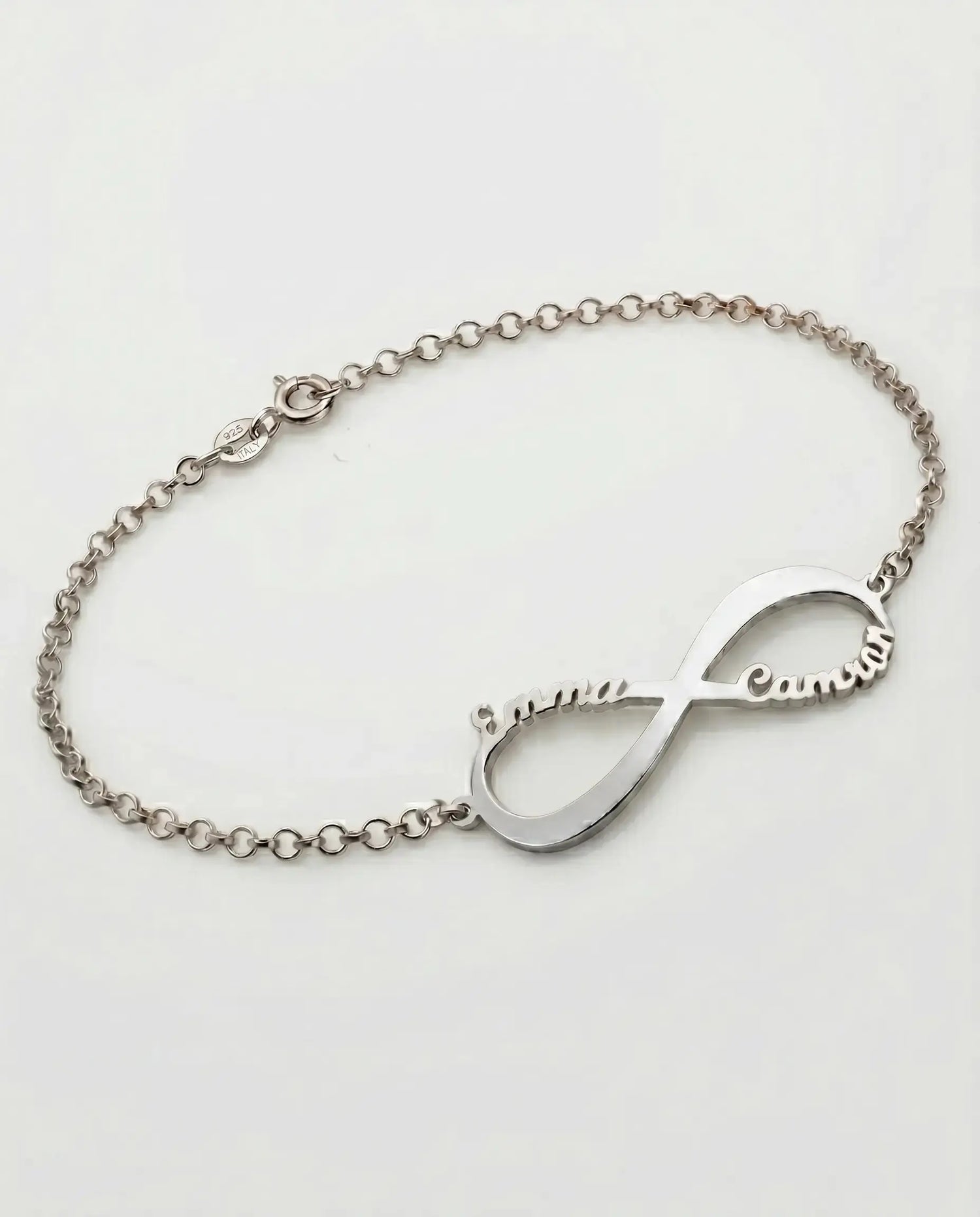 Personalize Your Names Infinity Bracelet -  Silver Bracelet by BLINGLANE