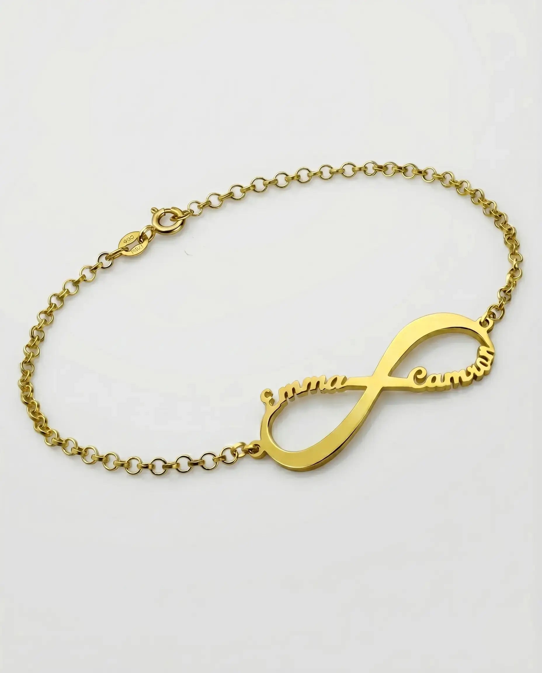 Personalize Your Names Infinity Bracelet -  Silver Bracelet by BLINGLANE