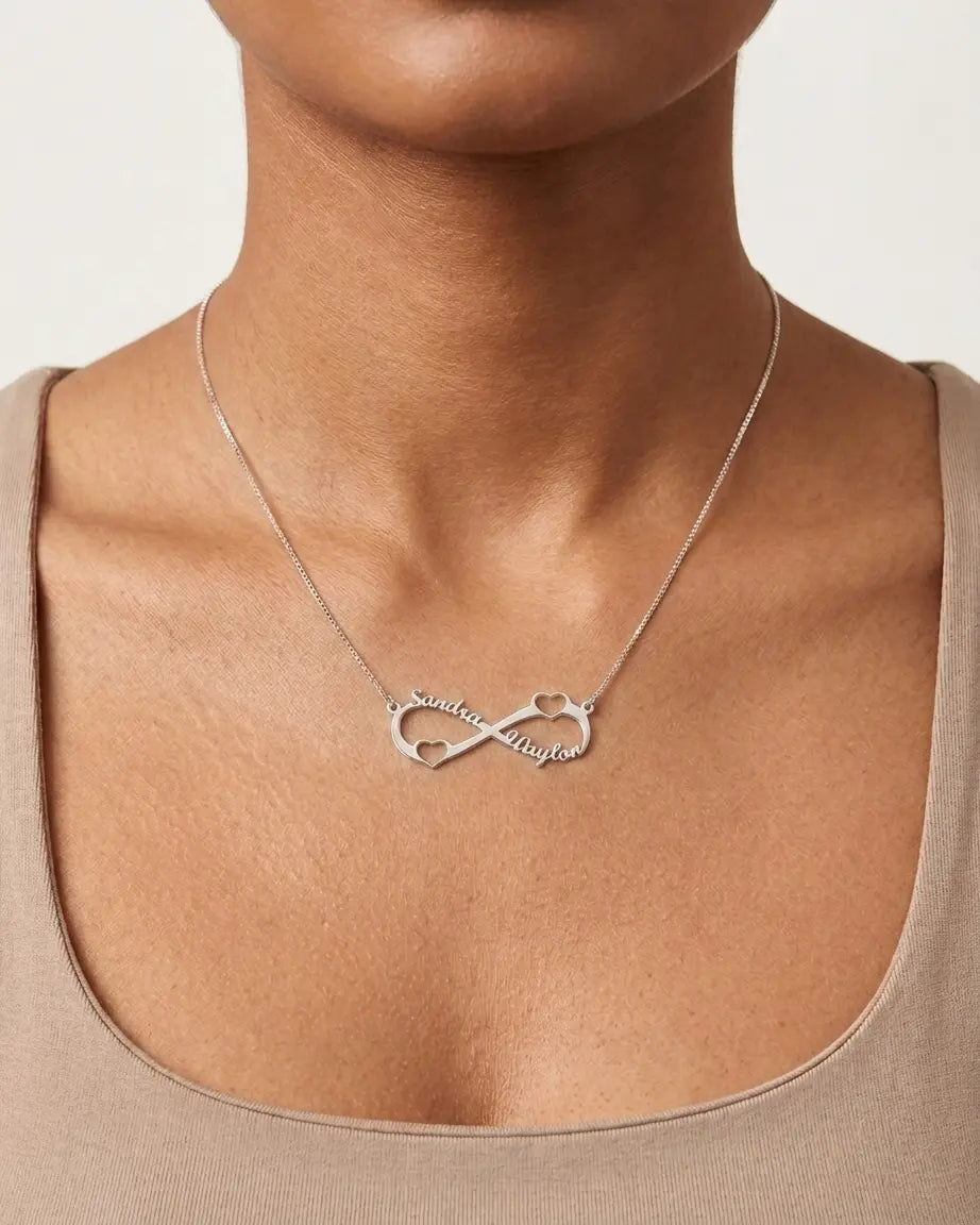 Personalize Your Names Infinity Heart Necklace -  Fashion Necklace by BLINGLANE
