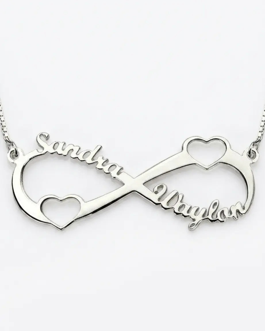Personalize Your Names Infinity Heart Necklace - Fashion Necklace by BLINGLANE