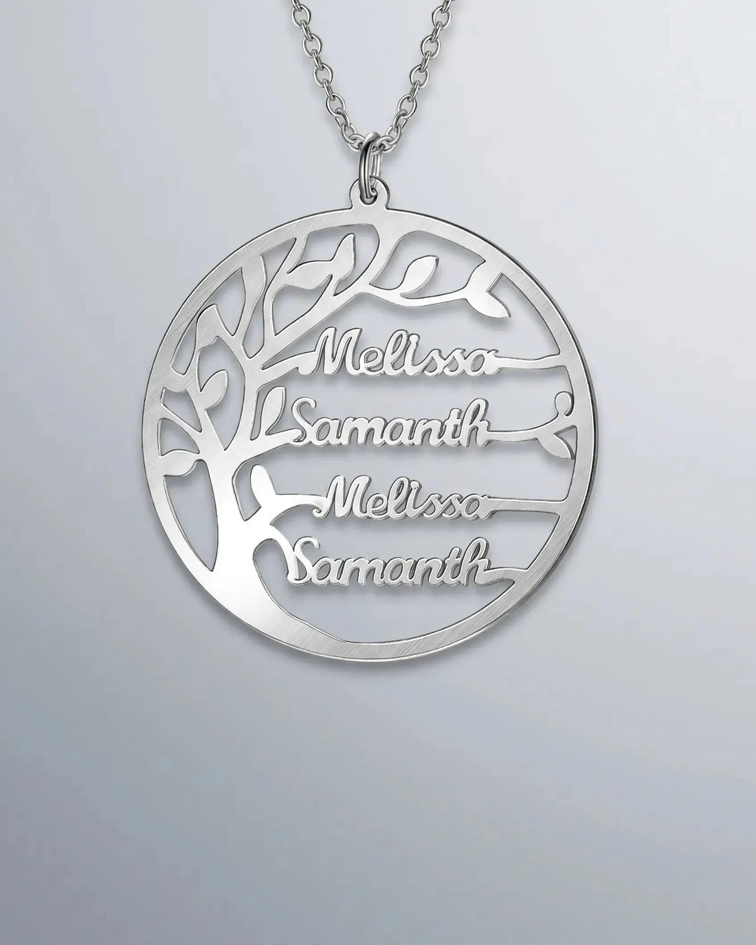Personalize Your Tree of Life Silver Necklace - Silver Necklace by BLINGLANE