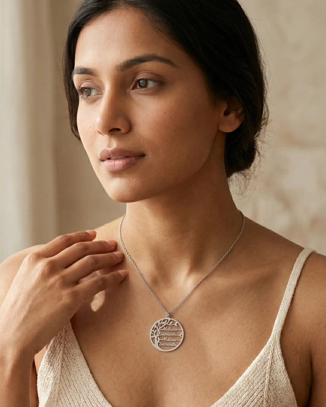 Personalize Your Tree of Life Silver Necklace -  Silver Necklace by BLINGLANE