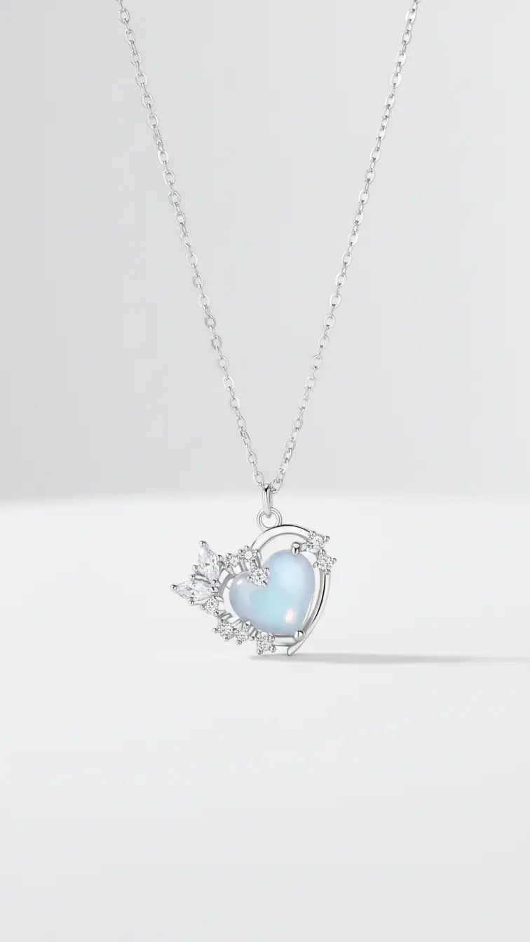 Powerful In Love Heart Necklace -  Silver Necklace by BLINGLANE