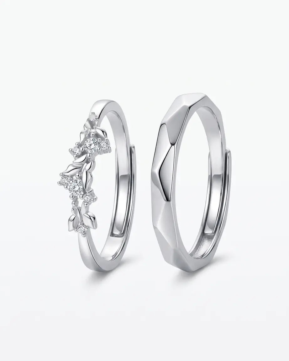 Powerfully Paired Love Bands - Silver Ring by BLINGLANE