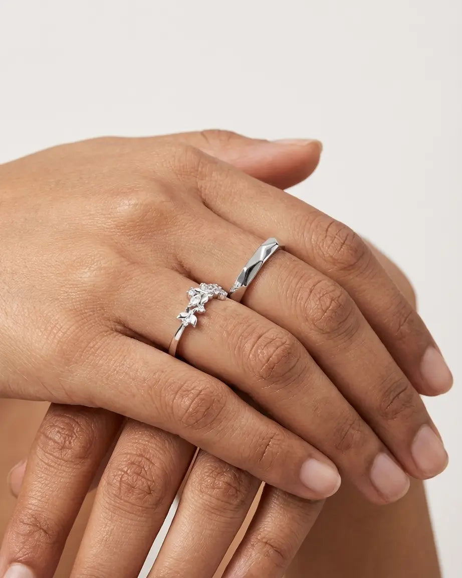 Powerfully Paired Love Bands -  Silver Ring by BLINGLANE