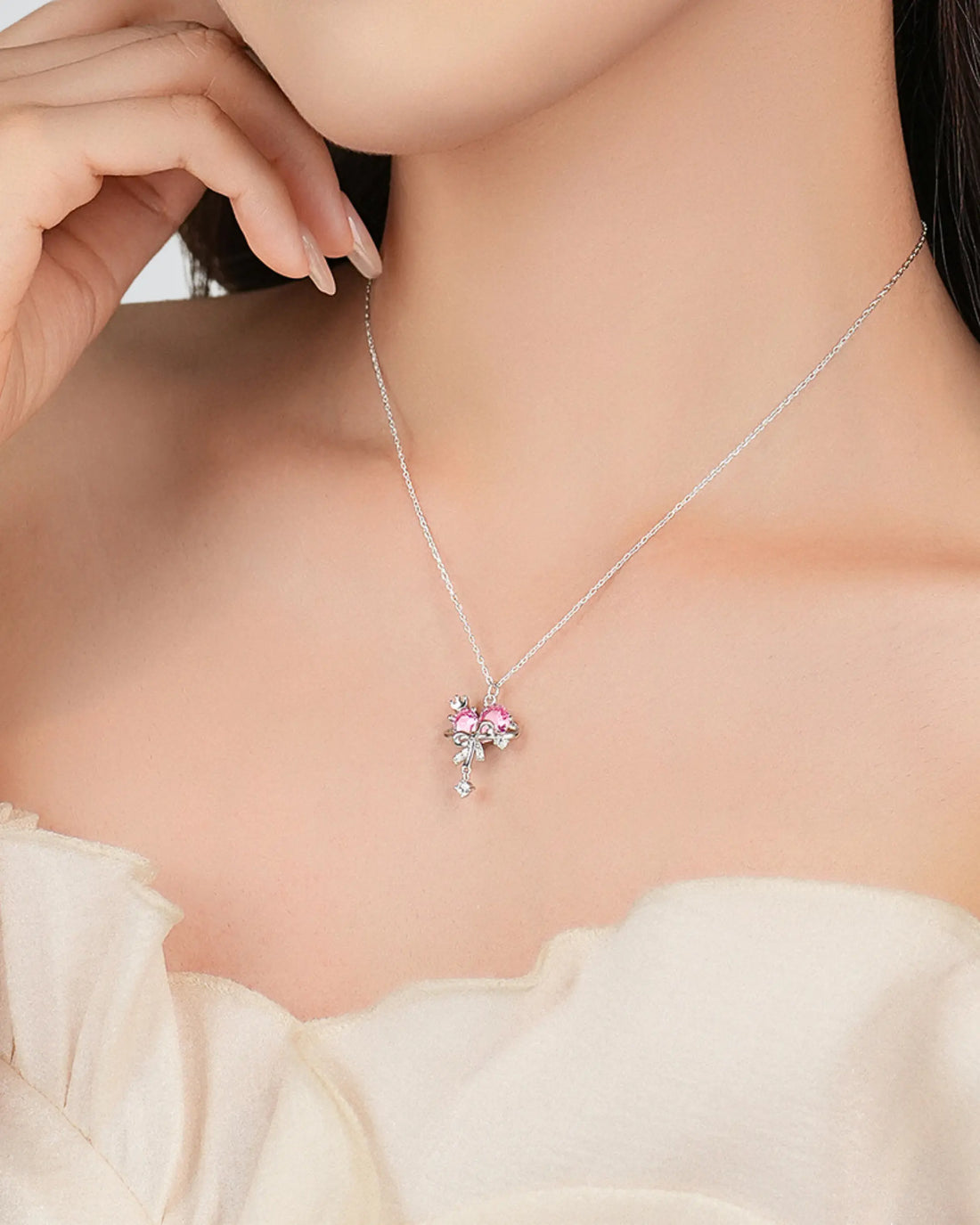 Pretty In Bling Necklace -  Silver Necklace by BLINGLANE