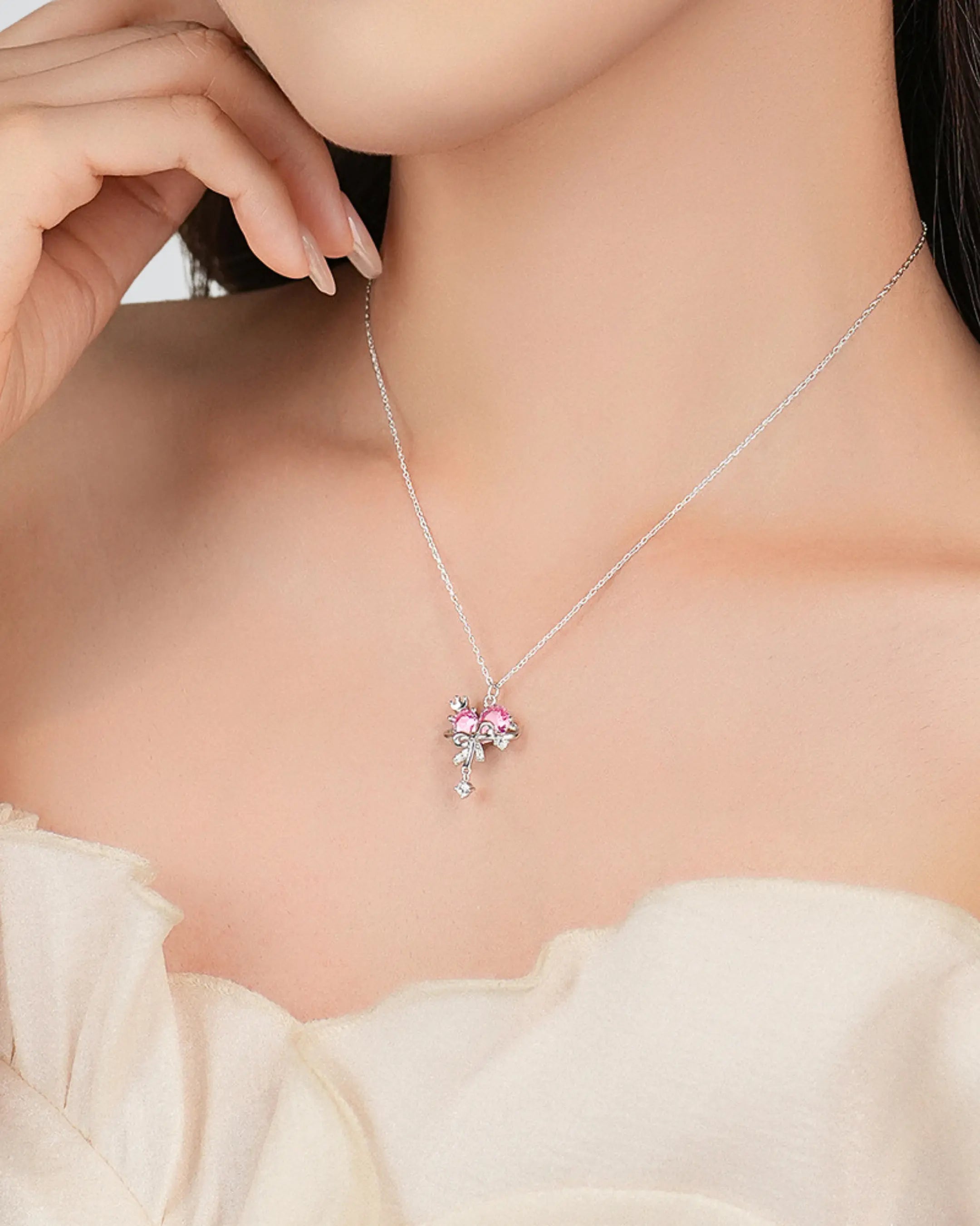Pretty In Bling Necklace -  Silver Necklace by BLINGLANE