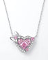 Pretty In Pink Heart Necklace -  Silver Necklace by BLINGLANE