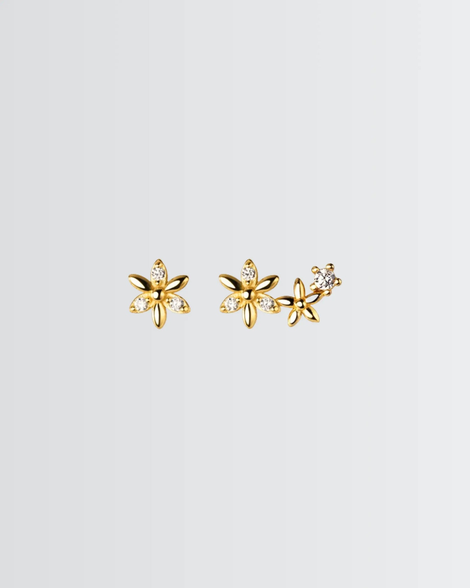Pretty Petals Tiny Studs -  Silver Earrings by BLINGLANE