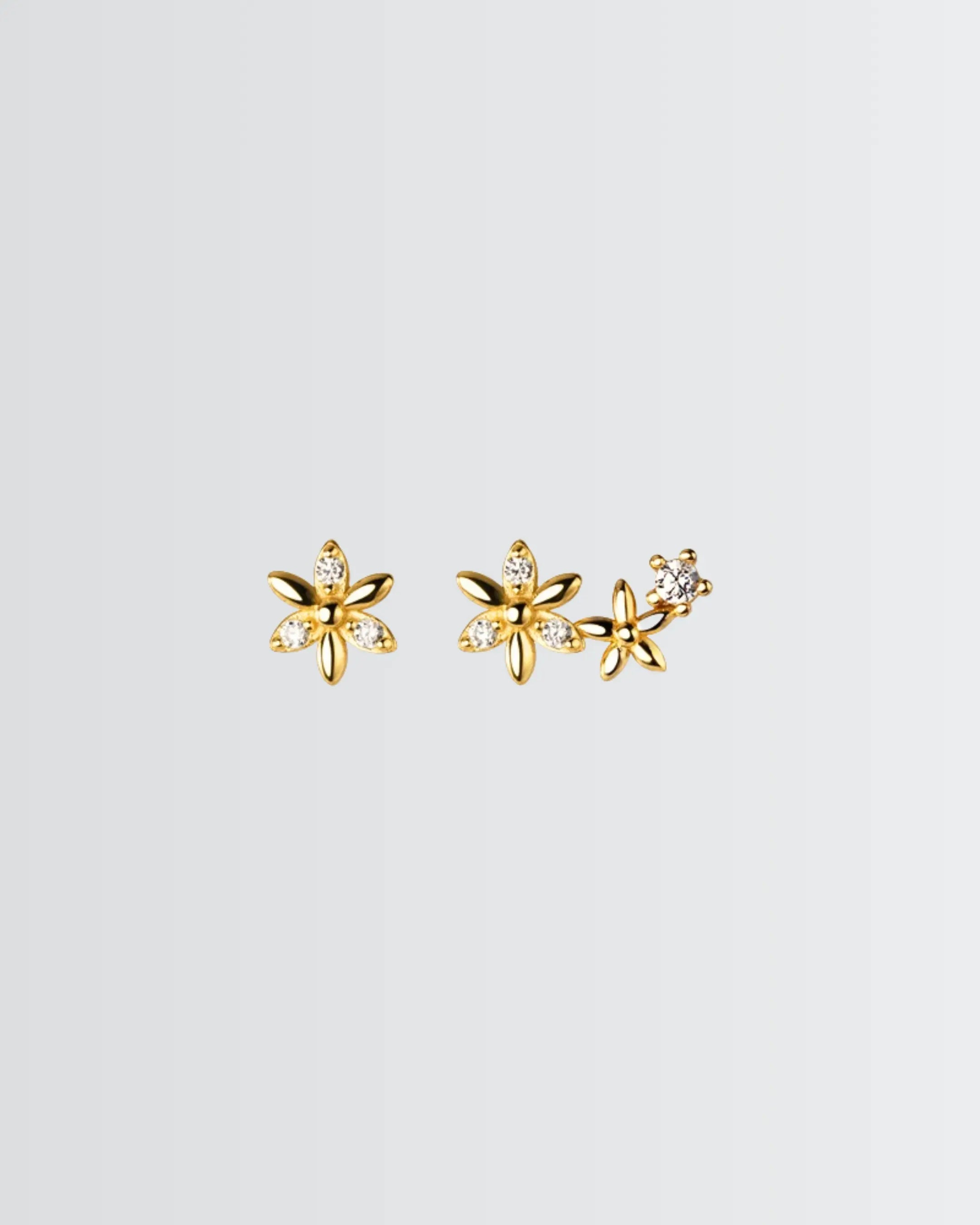Pretty Petals Tiny Studs -  Silver Earrings by BLINGLANE