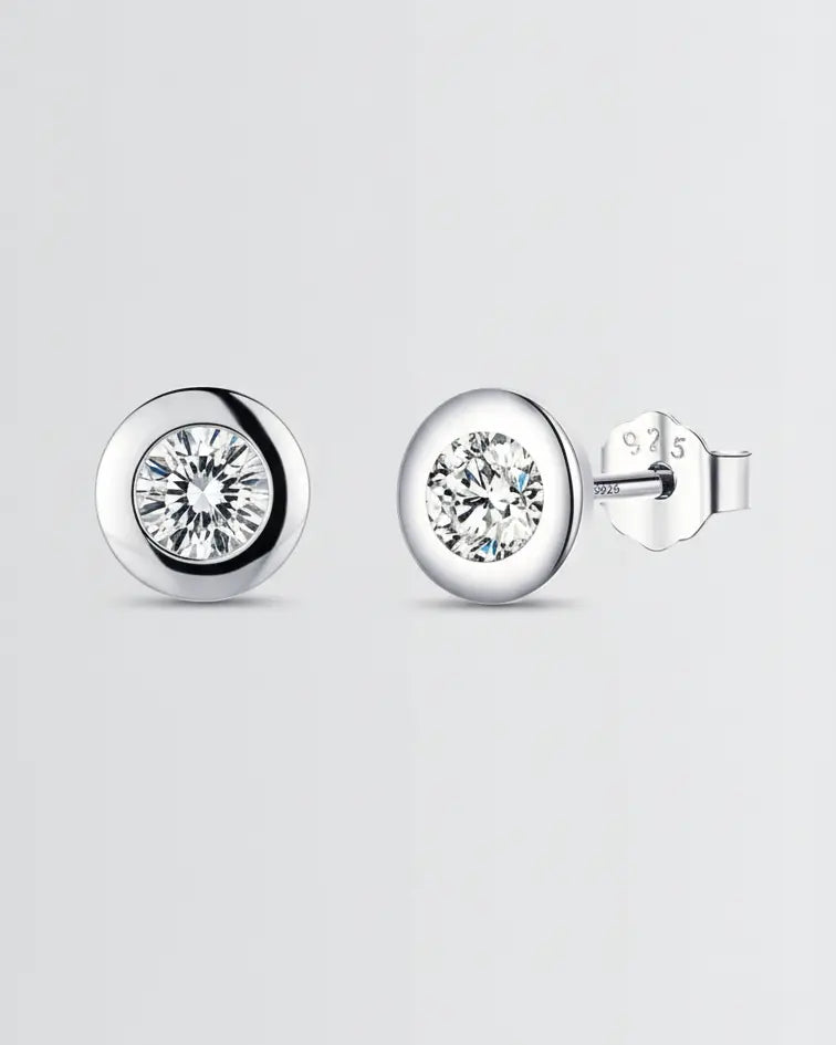 Purely Polished Minimal Studs -  Silver Earrings by BLINGLANE