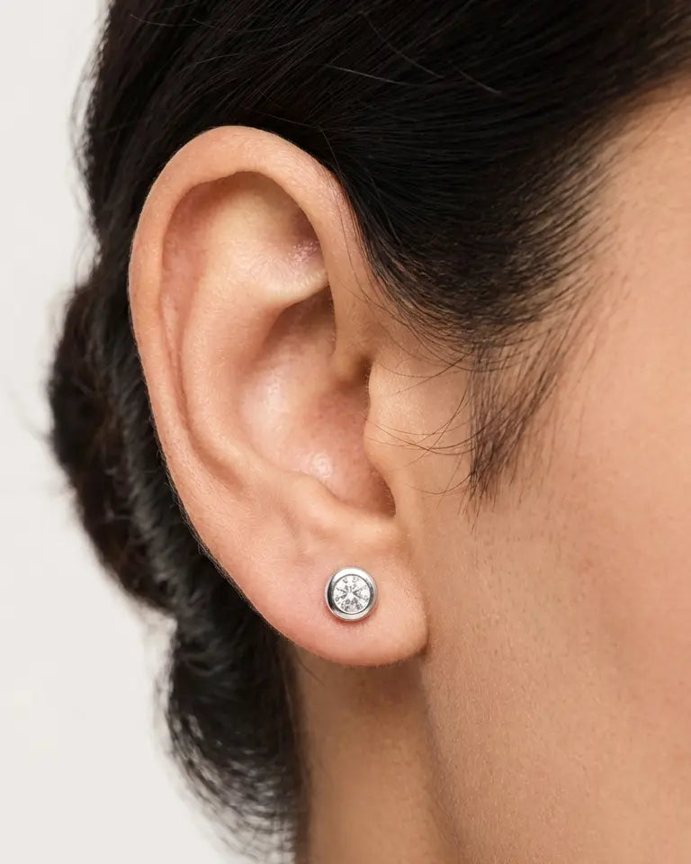 Purely Polished Minimal Studs -  Silver Earrings by BLINGLANE