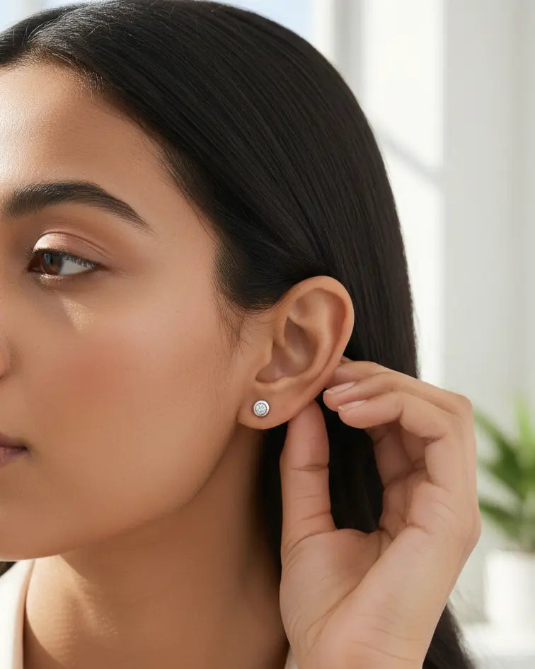 Purely Polished Minimal Studs -  Silver Earrings by BLINGLANE