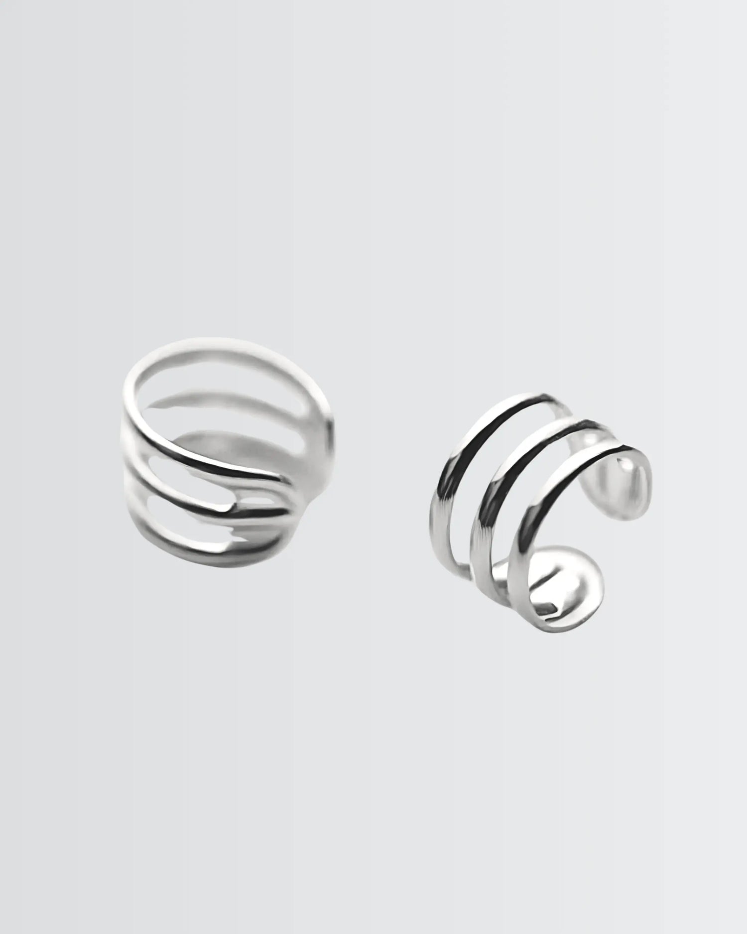 Ritzy Chic Huggie Ear Cuffs -  Silver Earrings by BLINGLANE