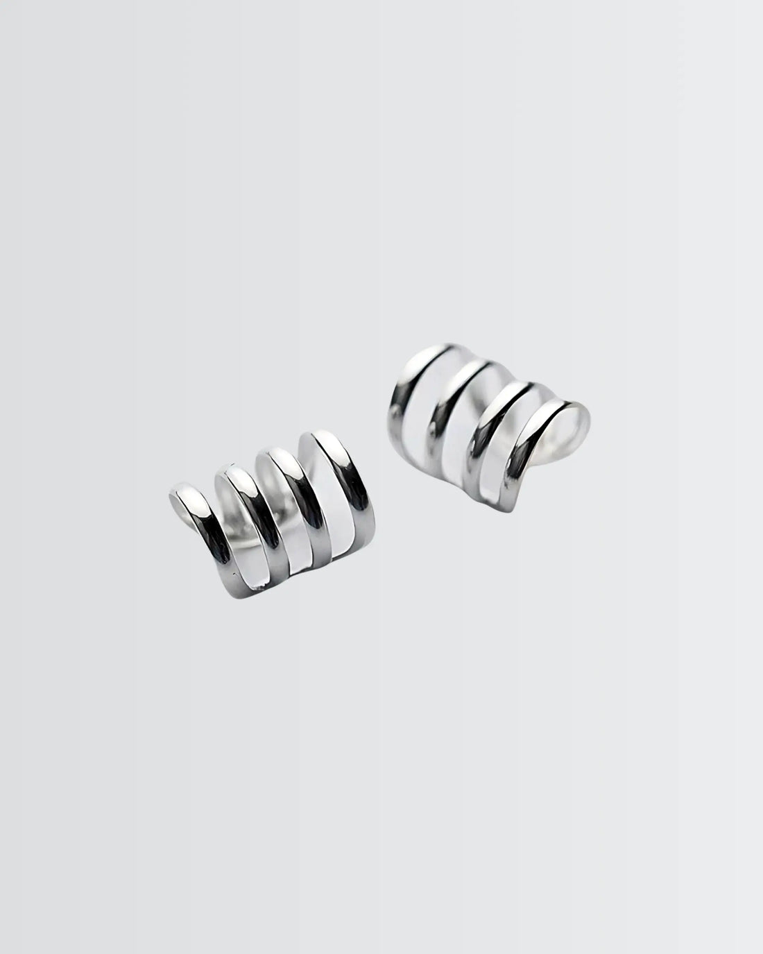 Ritzy Chic Huggie Ear Cuffs -  Silver Earrings by BLINGLANE
