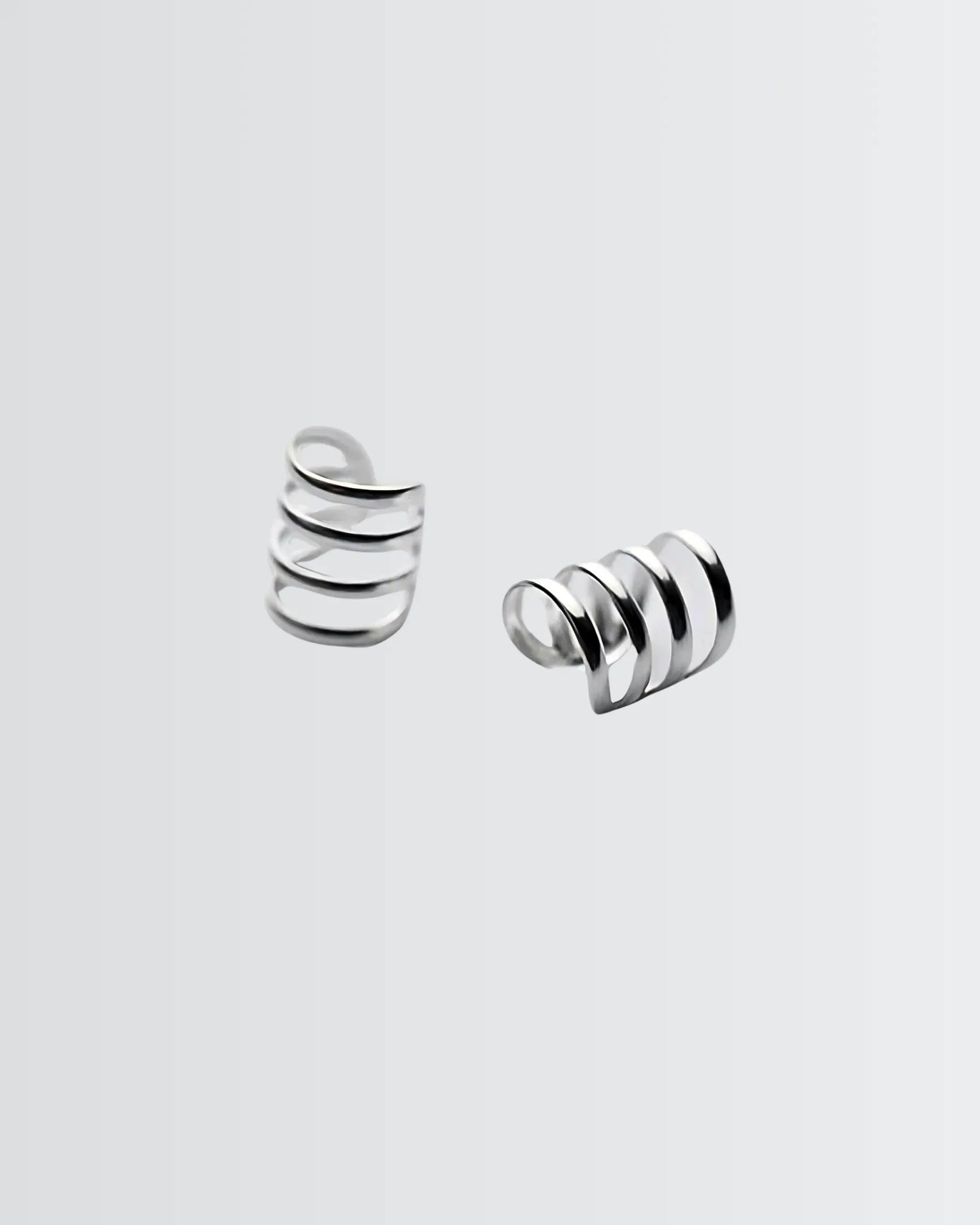 Ritzy Chic Huggie Ear Cuffs -  Silver Earrings by BLINGLANE