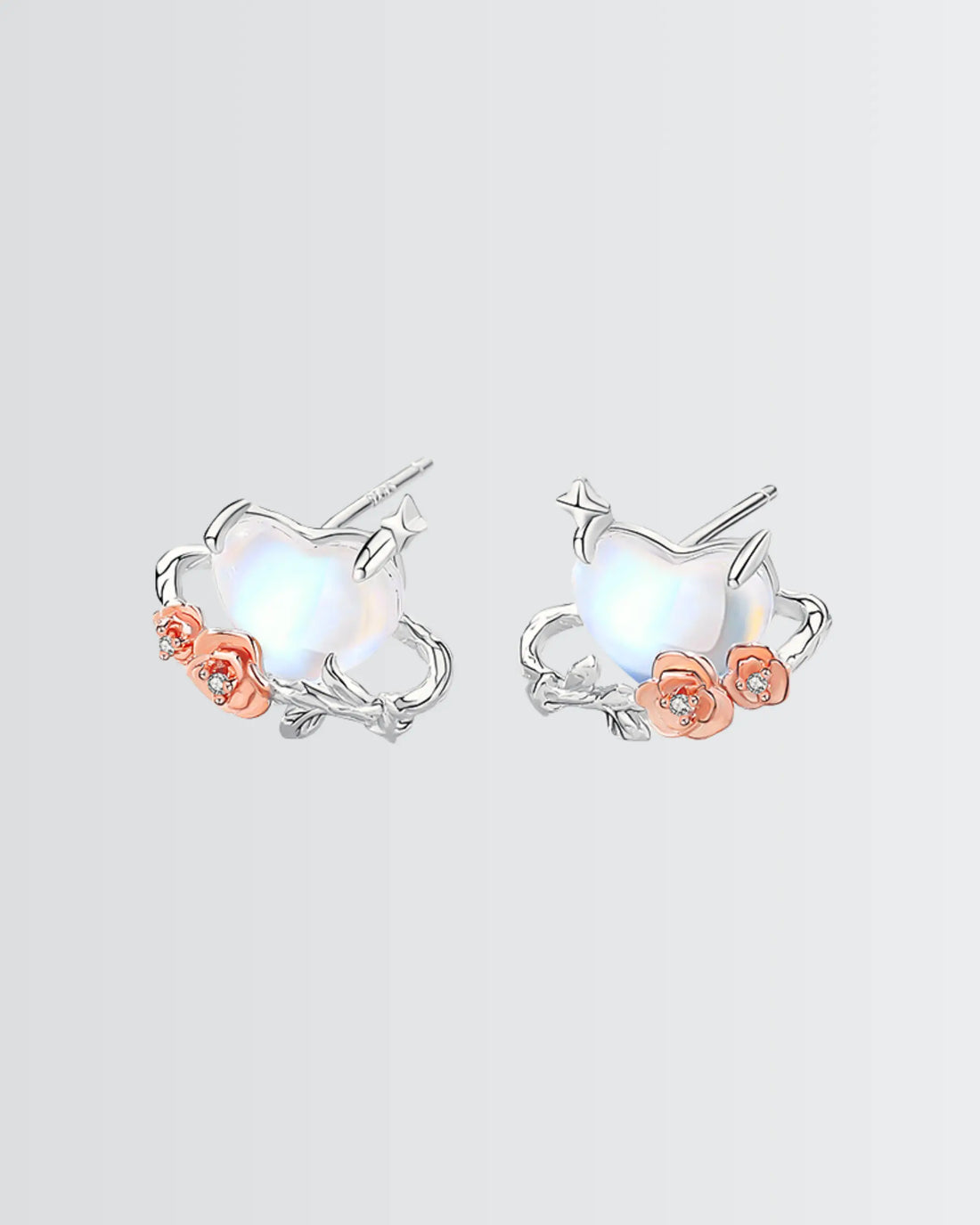 Rosette Romance  Studs -  Silver Earrings by BLINGLANE