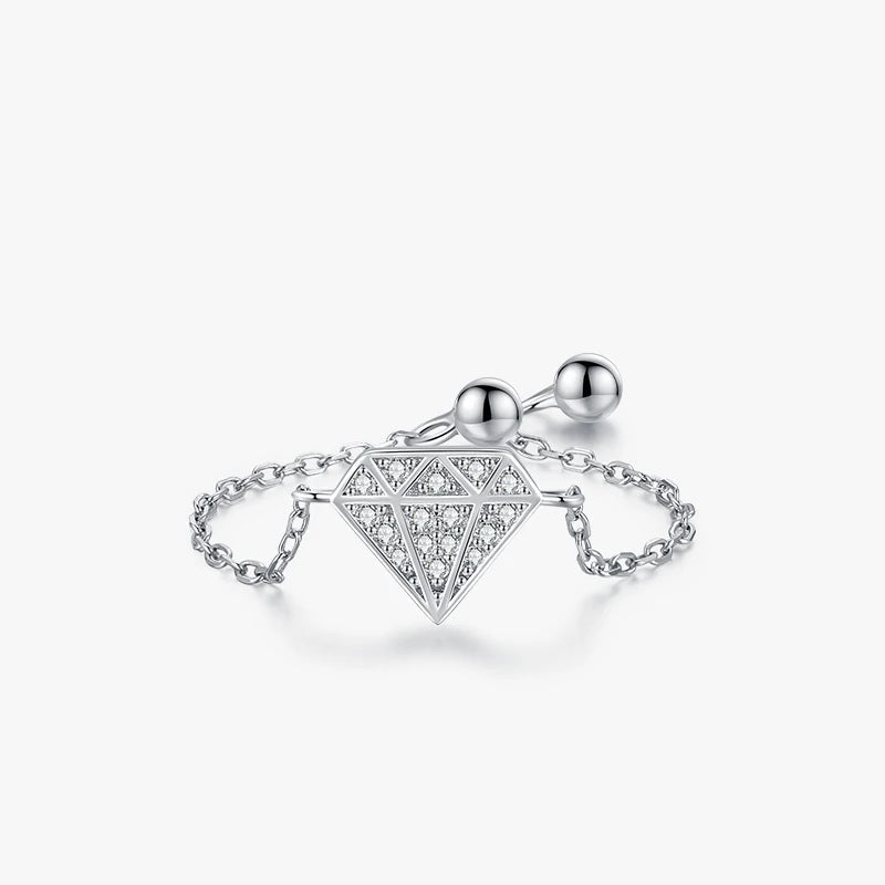 Sparkling Diamond Chain Ring