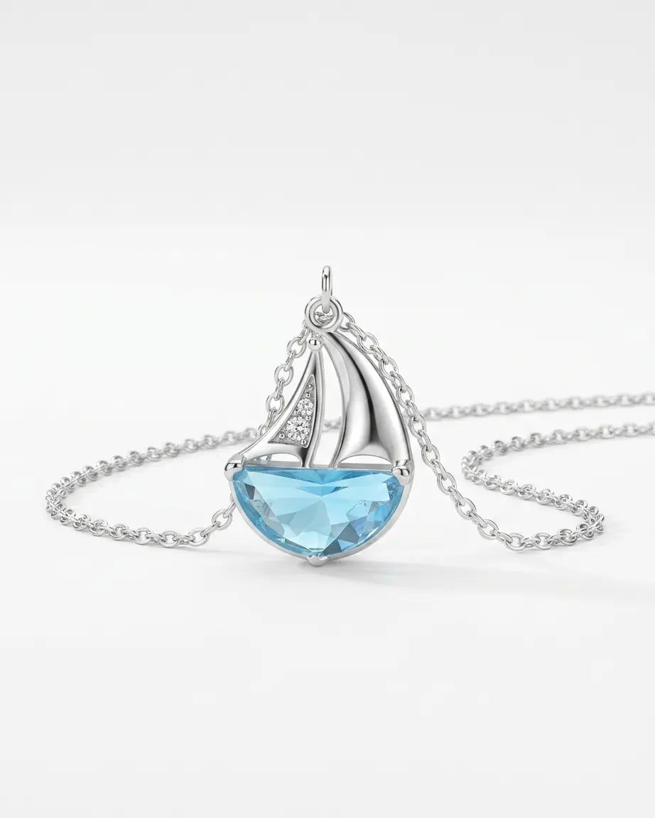 Sail Away With Me Necklace - Silver Necklace by BLINGLANE