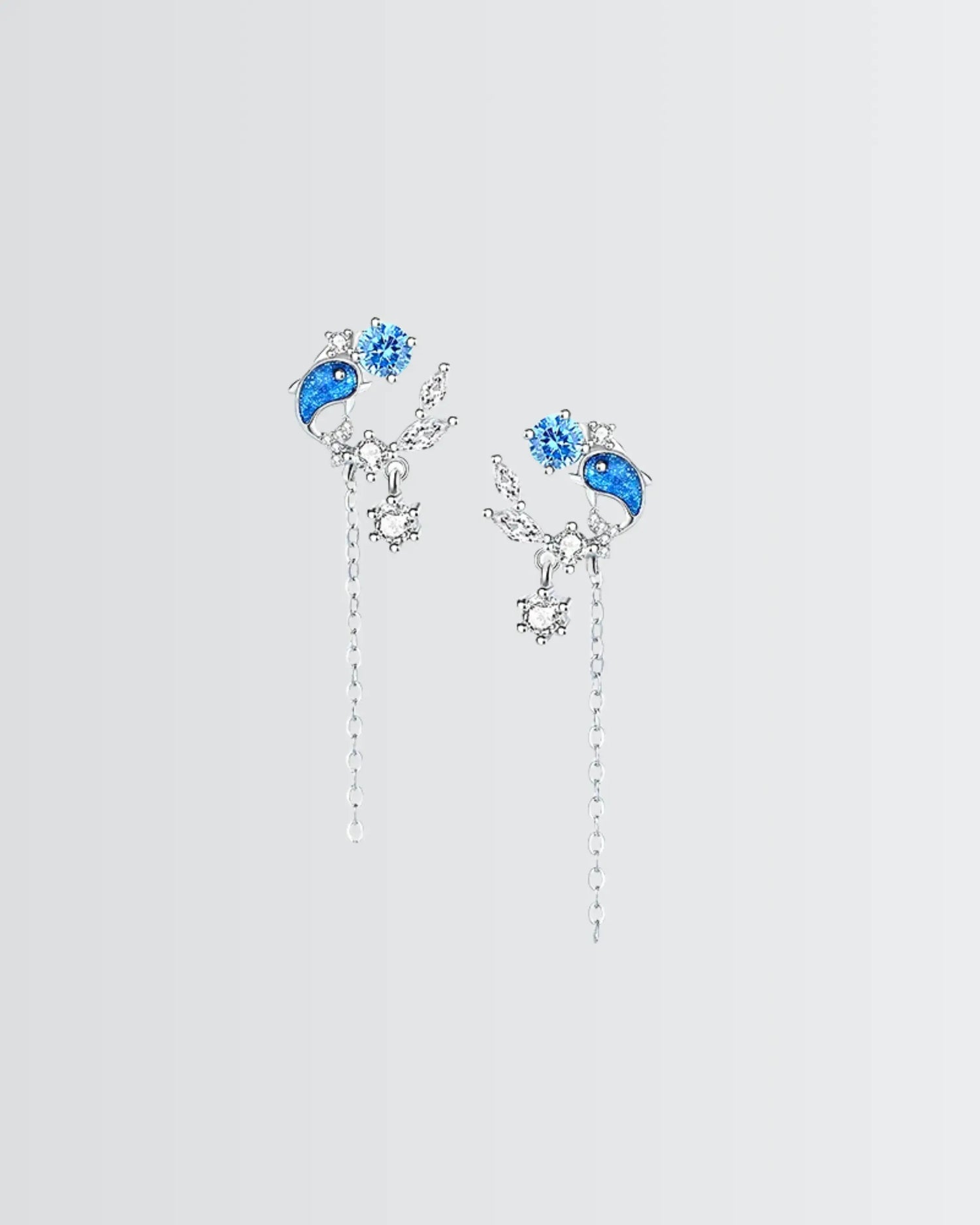 Sea Dance Dolphin Earrings -  Silver Earrings by BLINGLANE