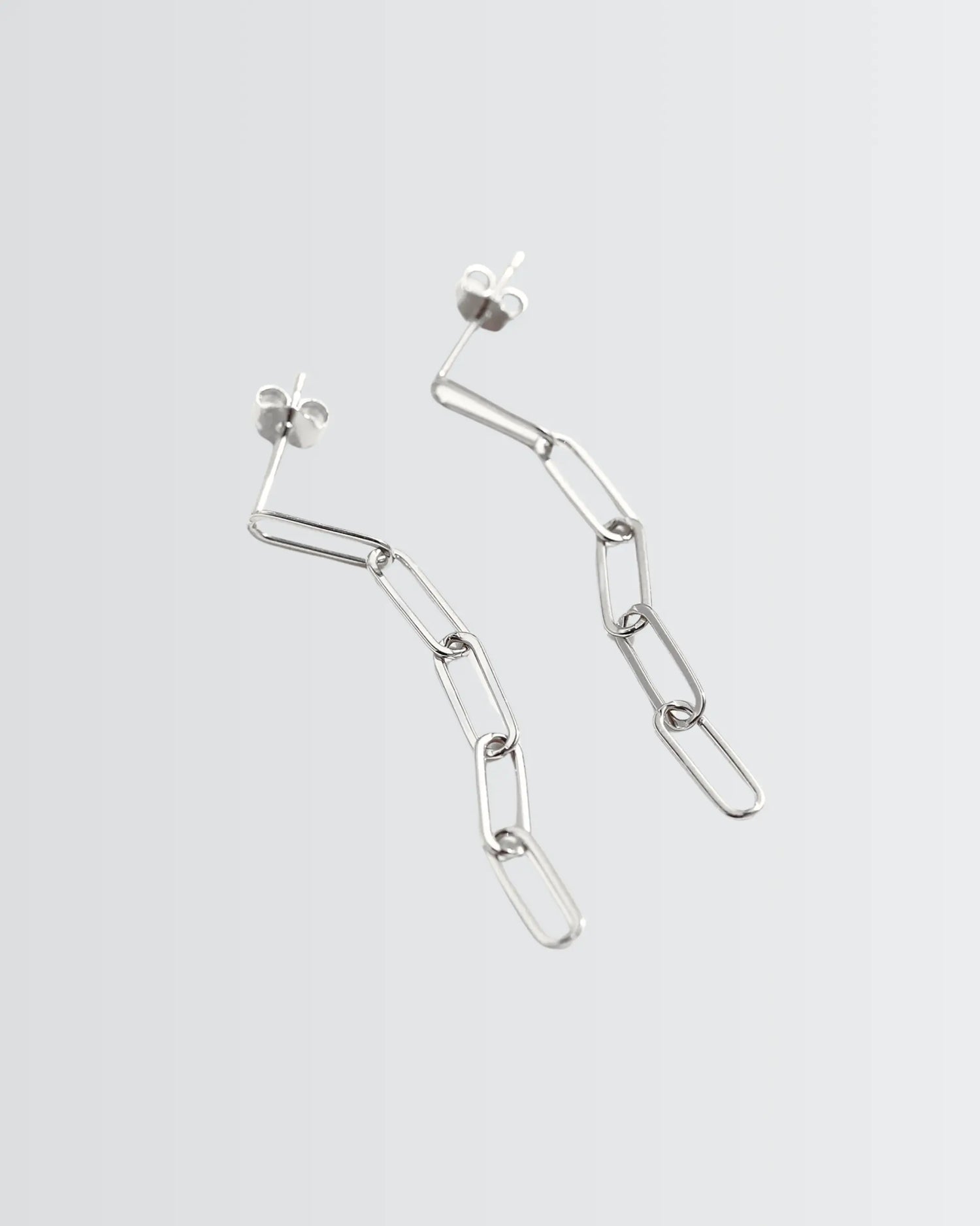 Shimmer Series Link Earrings -  Silver Earrings by BLINGLANE