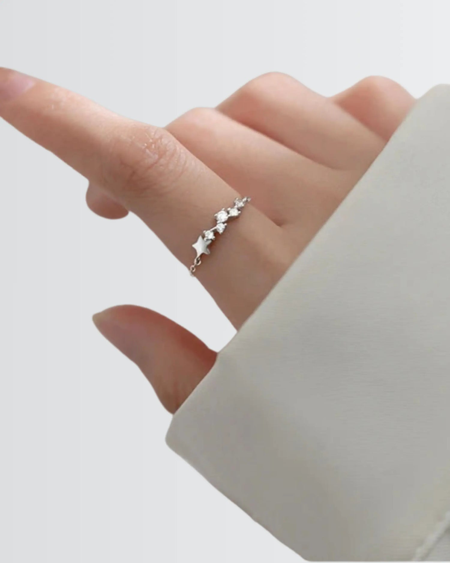 Shining Star Chain Ring -  Silver Ring by BLINGLANE