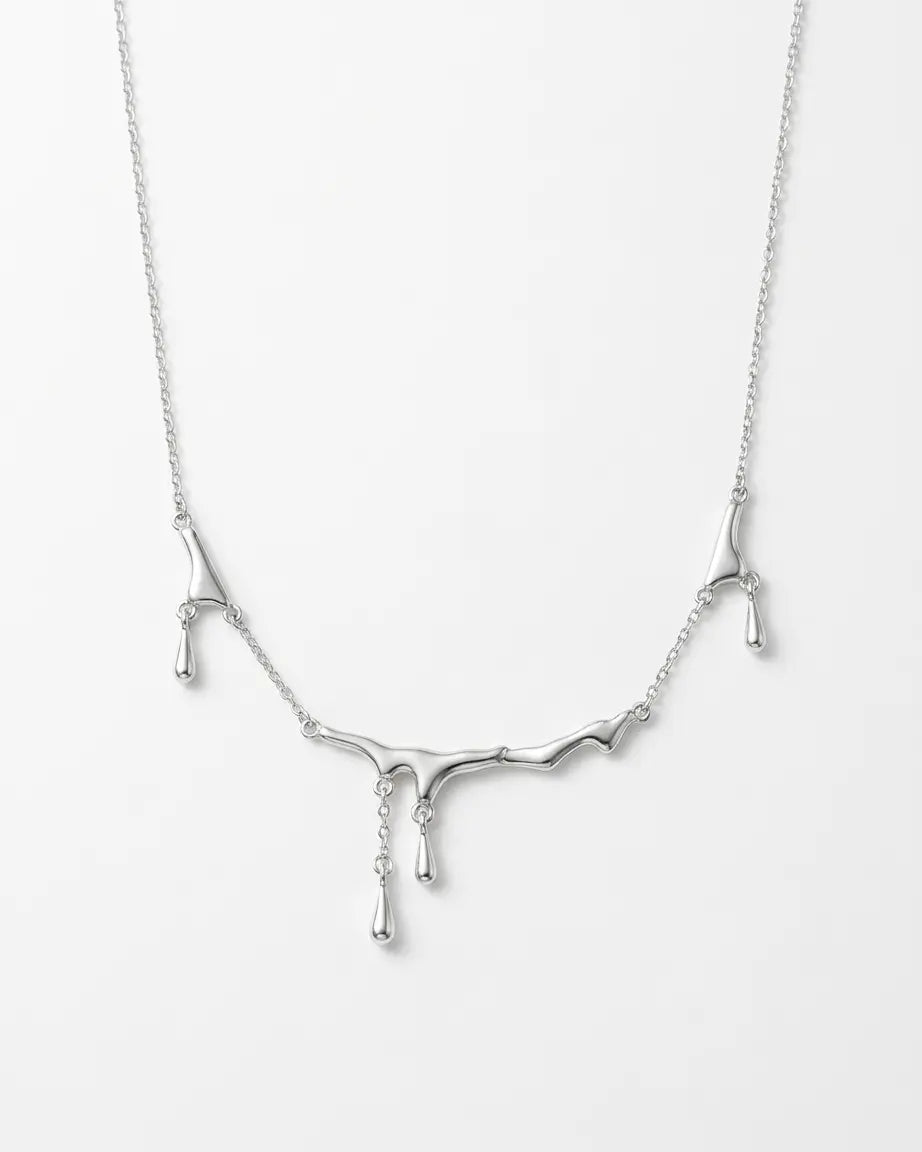 Silver Rain Elite Necklace -  Silver Necklace by BLINGLANE
