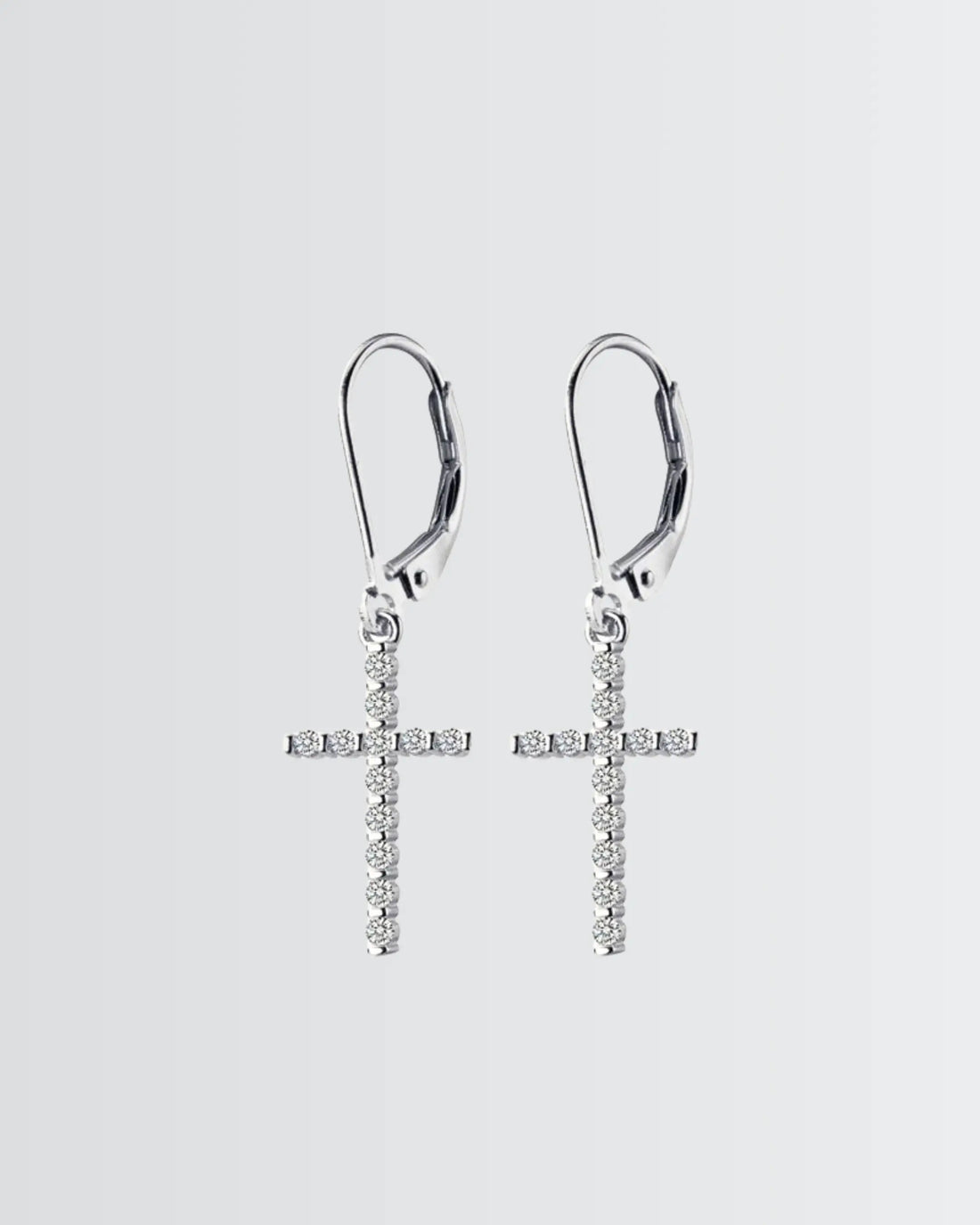 Sleek Cross Minimal Earrings - Silver Earrings by BLINGLANE
