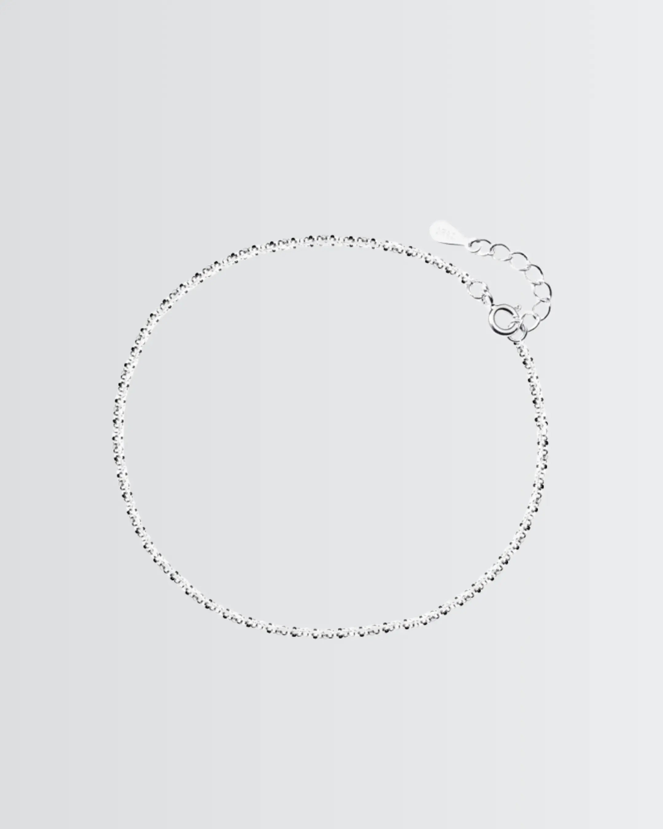 Sleek Strand Minimal Anklet -  Silver Anklet by BLINGLANE