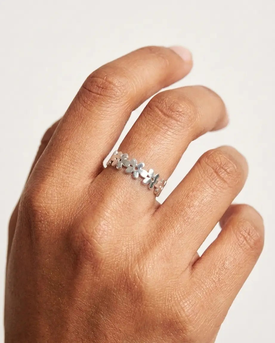 Soft As Petal, Bold As You Ring -  Silver Ring by BLINGLANE