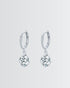 Sparkling Solitaire Minimal Hoops -  Silver Earrings by BLINGLANE