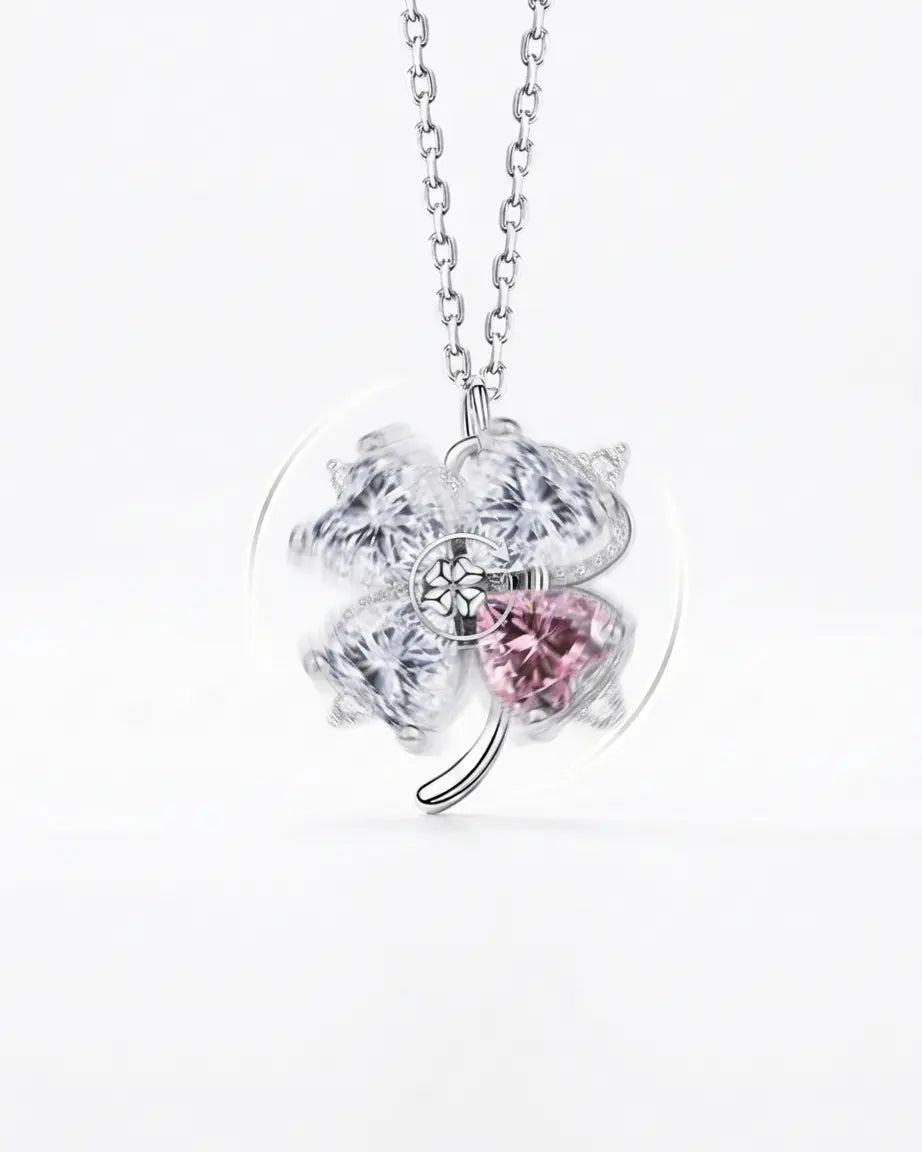 Spin &amp; Shine Clover Necklace -  Silver Necklace by BLINGLANE