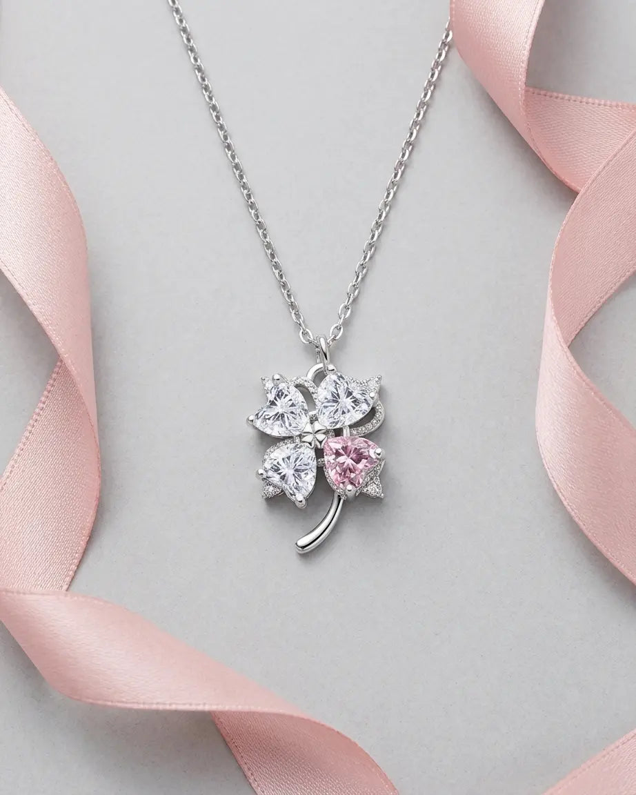 Spin &amp; Shine Clover Necklace -  Silver Necklace by BLINGLANE