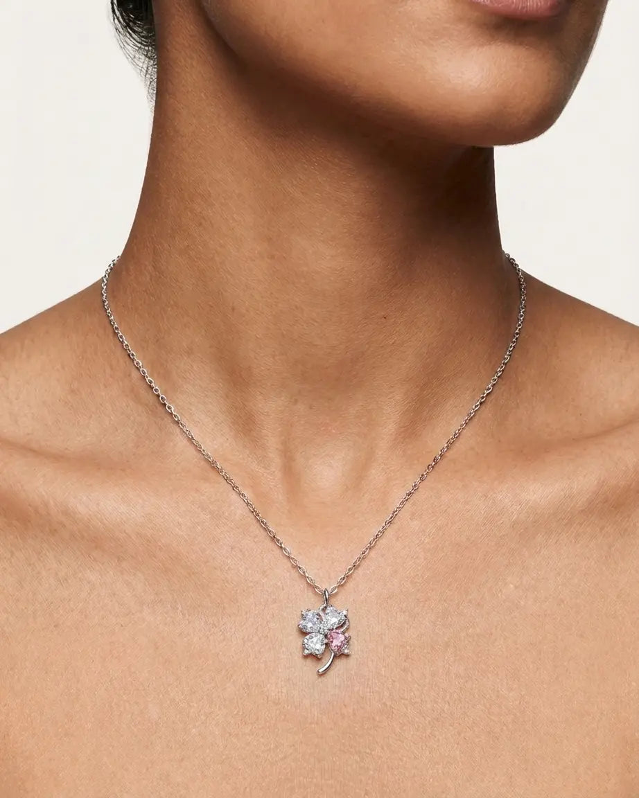 Spin &amp; Shine Clover Necklace -  Silver Necklace by BLINGLANE