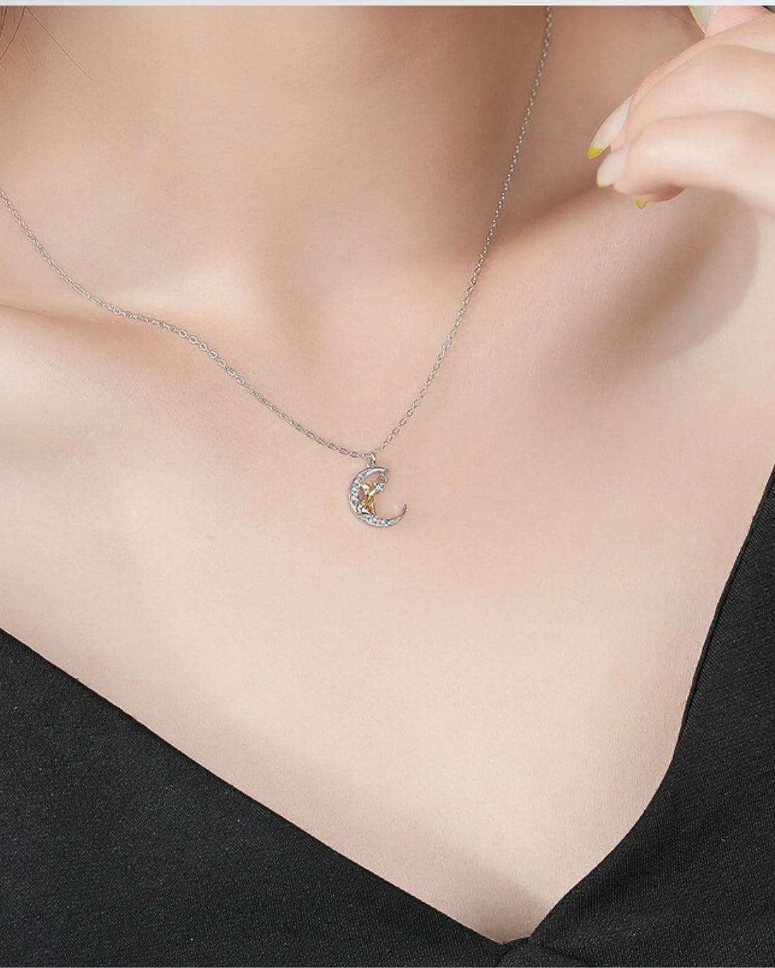 Stargazing Kitty Necklace -  Silver Necklace by BLINGLANE
