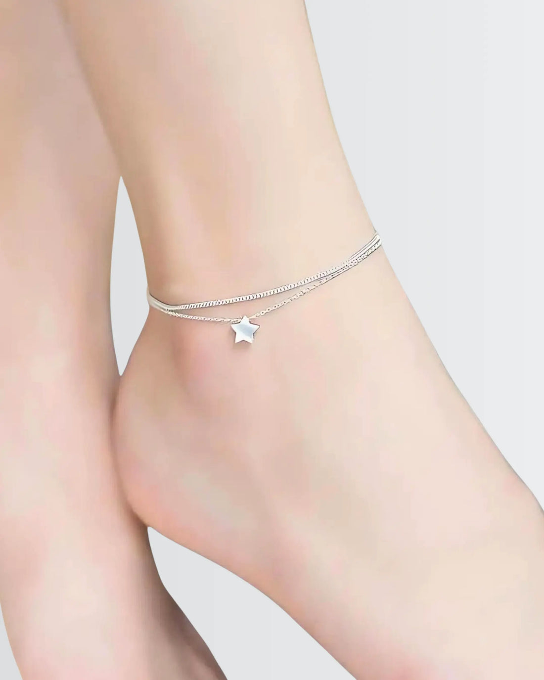 Starlight Layered Anklet -  Silver Anklet by BLINGLANE