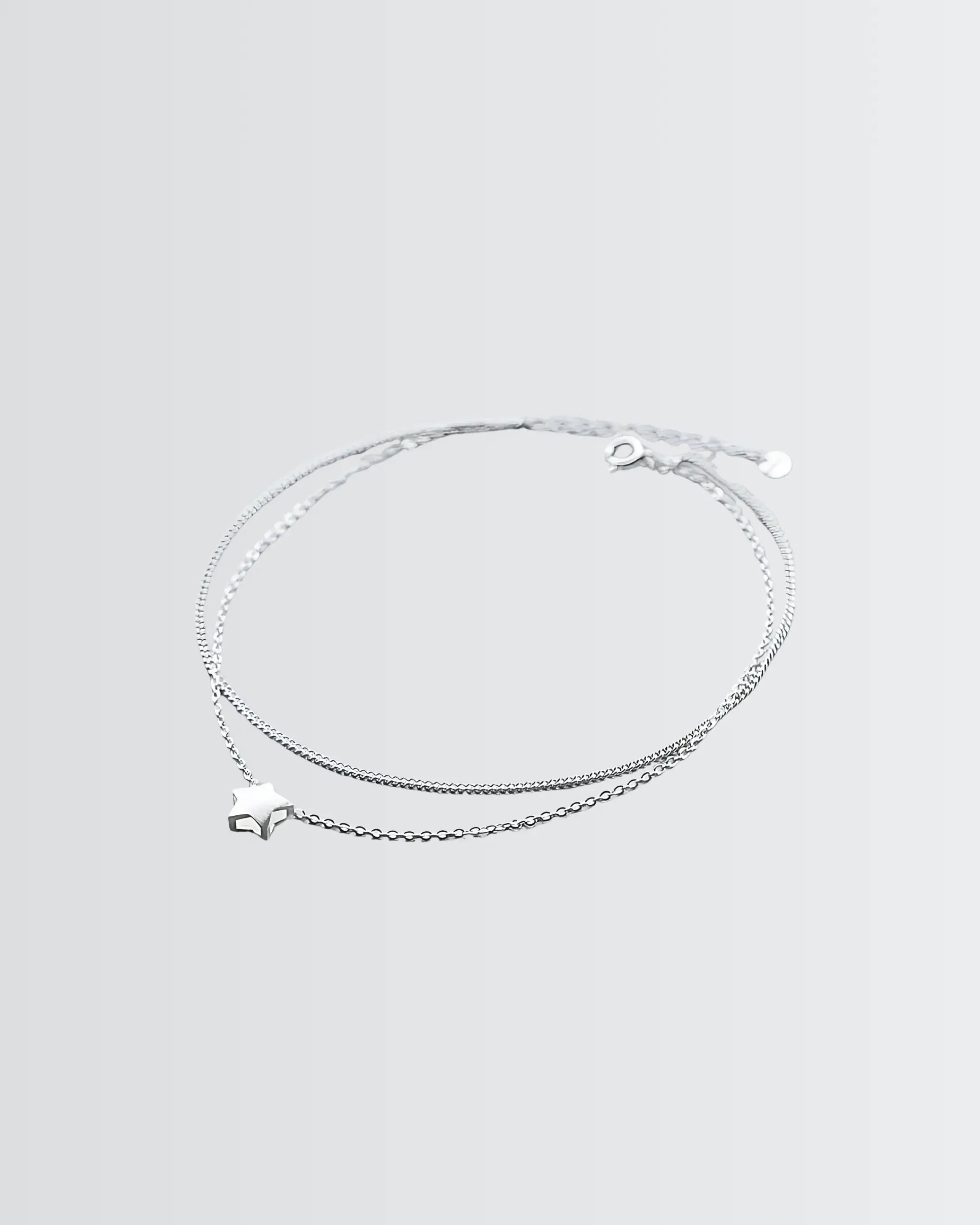 Starlight Layered Anklet -  Silver Anklet by BLINGLANE