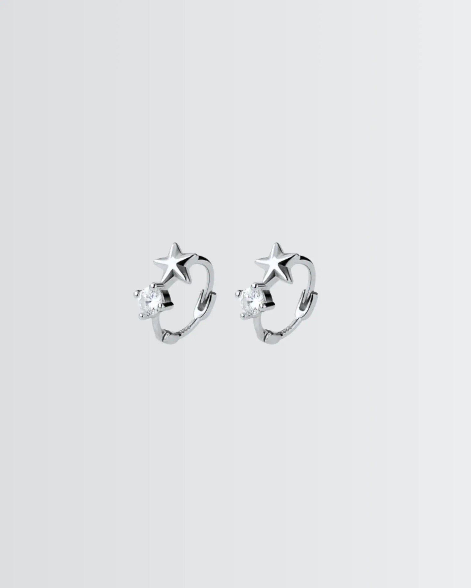 Starry Shine Mini Hoops -  Silver Earrings by BLINGLANE