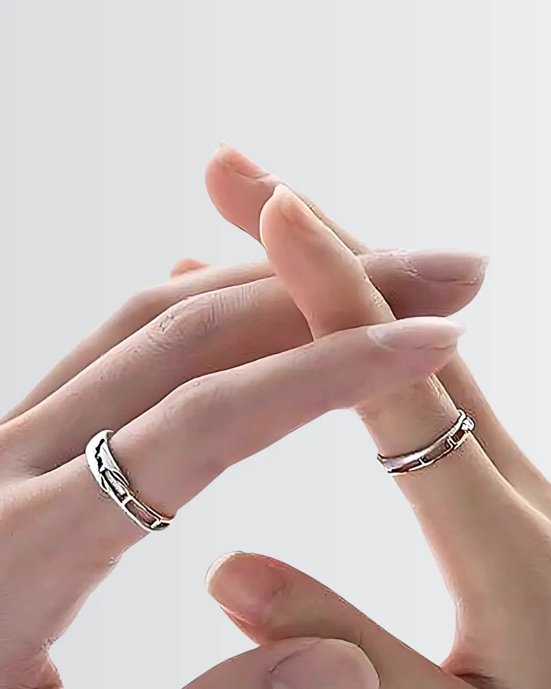 Stay On Track Together Love Bands -  Silver Rings by BLINGLANE
