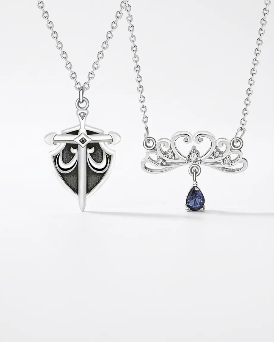 Stronger Side By Side Couple Necklace -  Silver Necklace by BLINGLANE