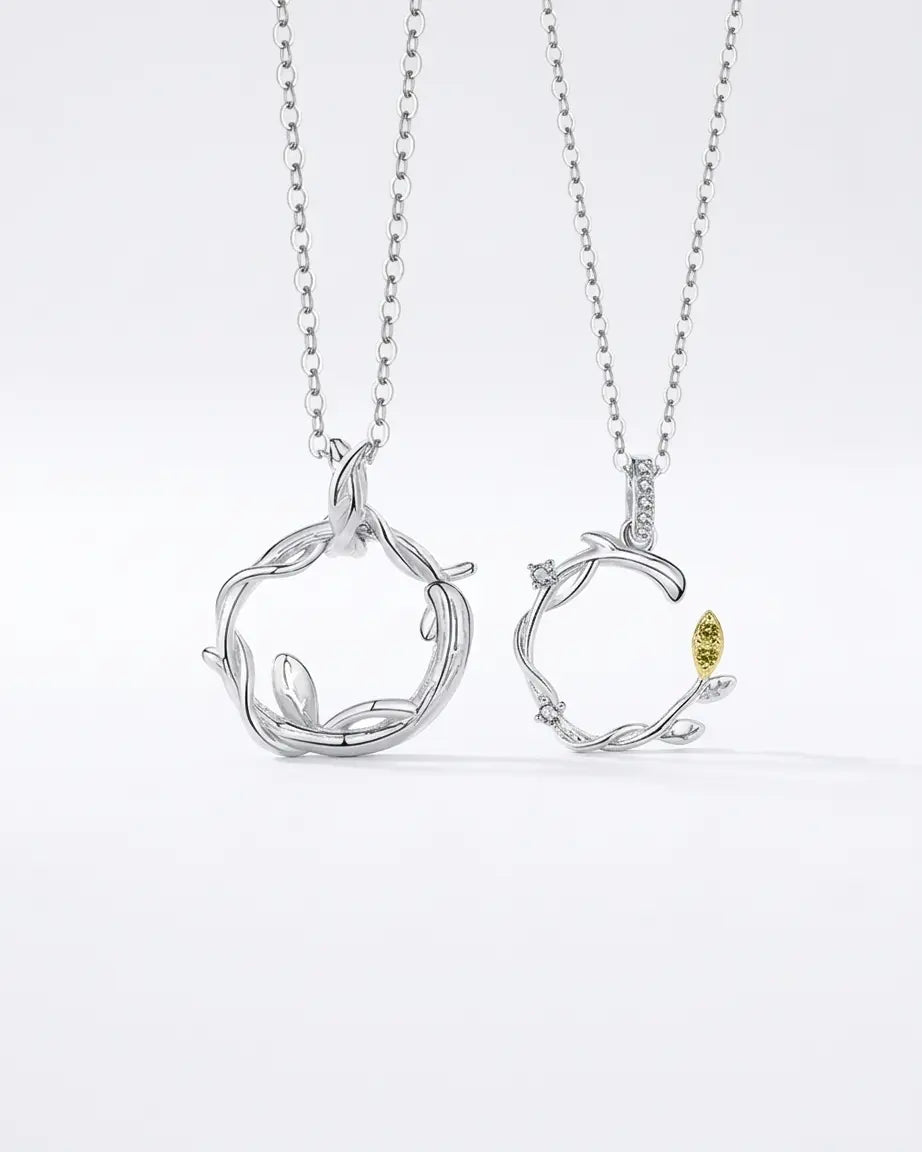 Tangled In Love Forever Couple  Necklace -  Silver Necklace by BLINGLANE