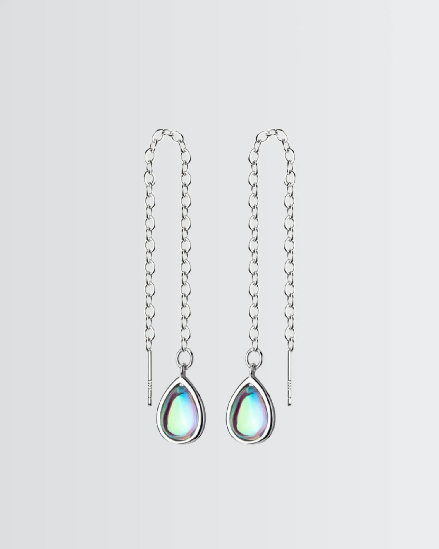 Teardrop Threader Earrings -  Silver Earrings by BLINGLANE