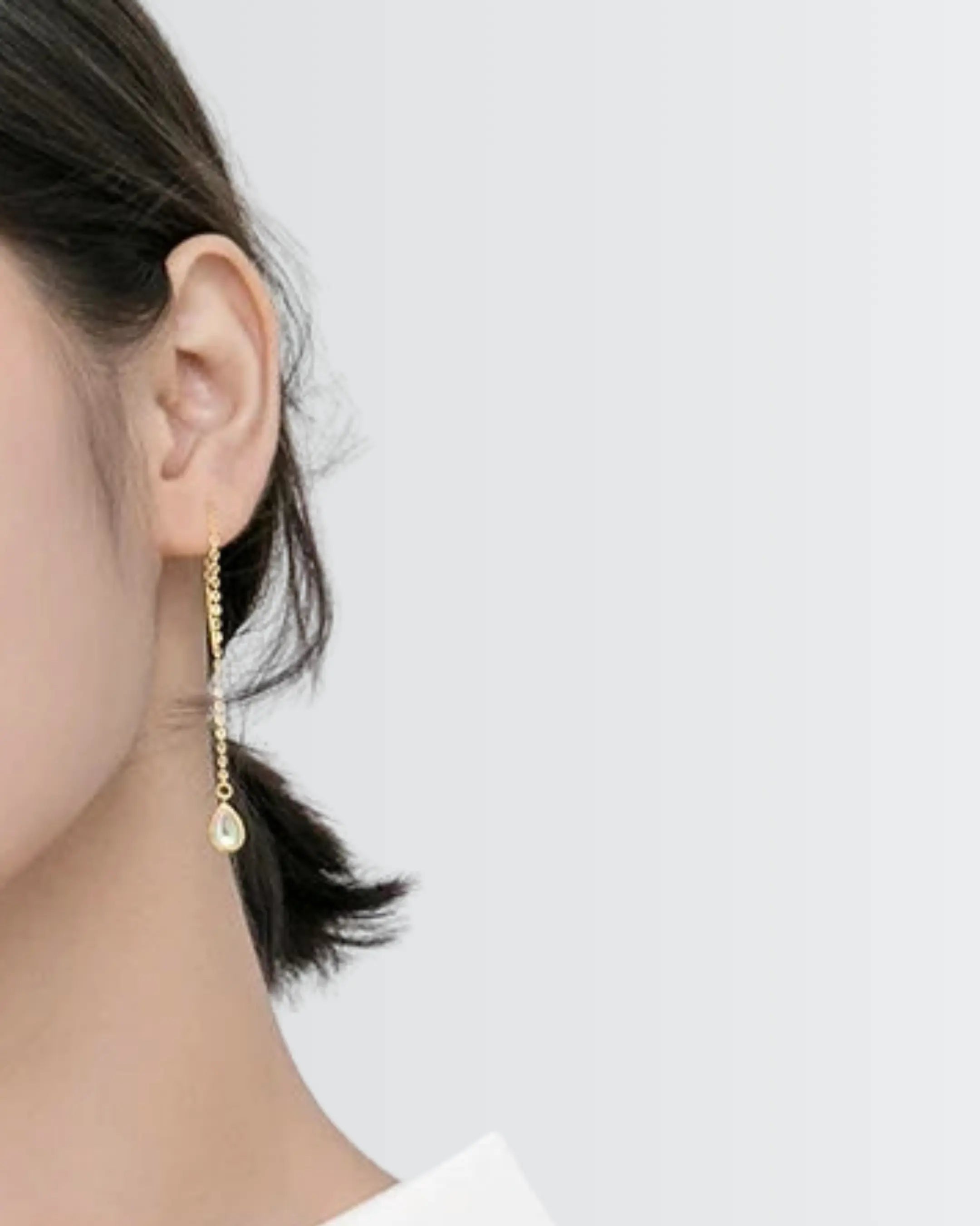 Teardrop Threader Earrings -  Silver Earrings by BLINGLANE