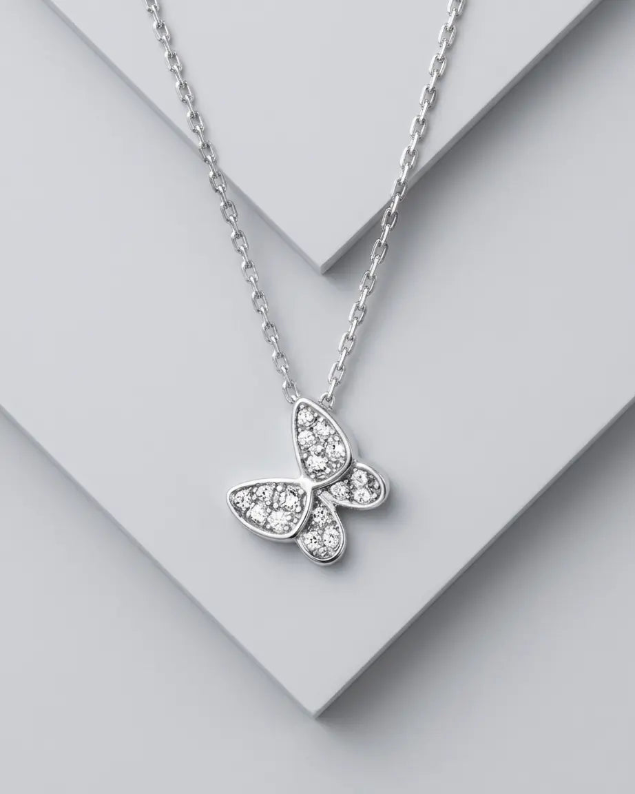 The Blingfly Minimal Necklace -  Silver Necklace by BLINGLANE