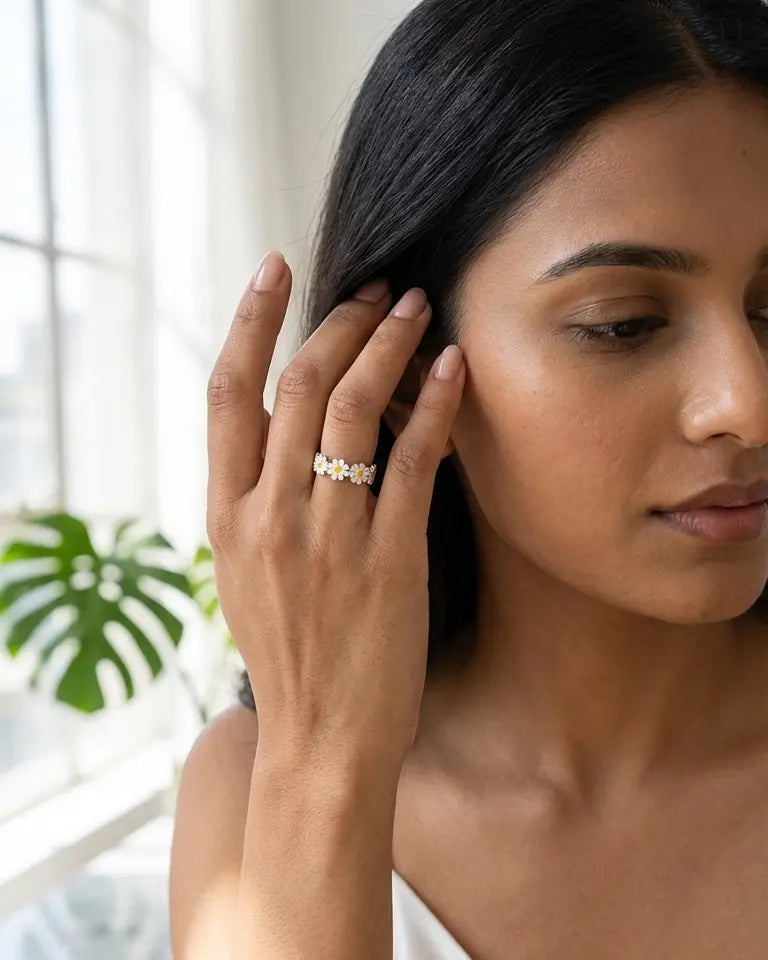 The Blooming Daisy Ring -  Silver Ring by BLINGLANE