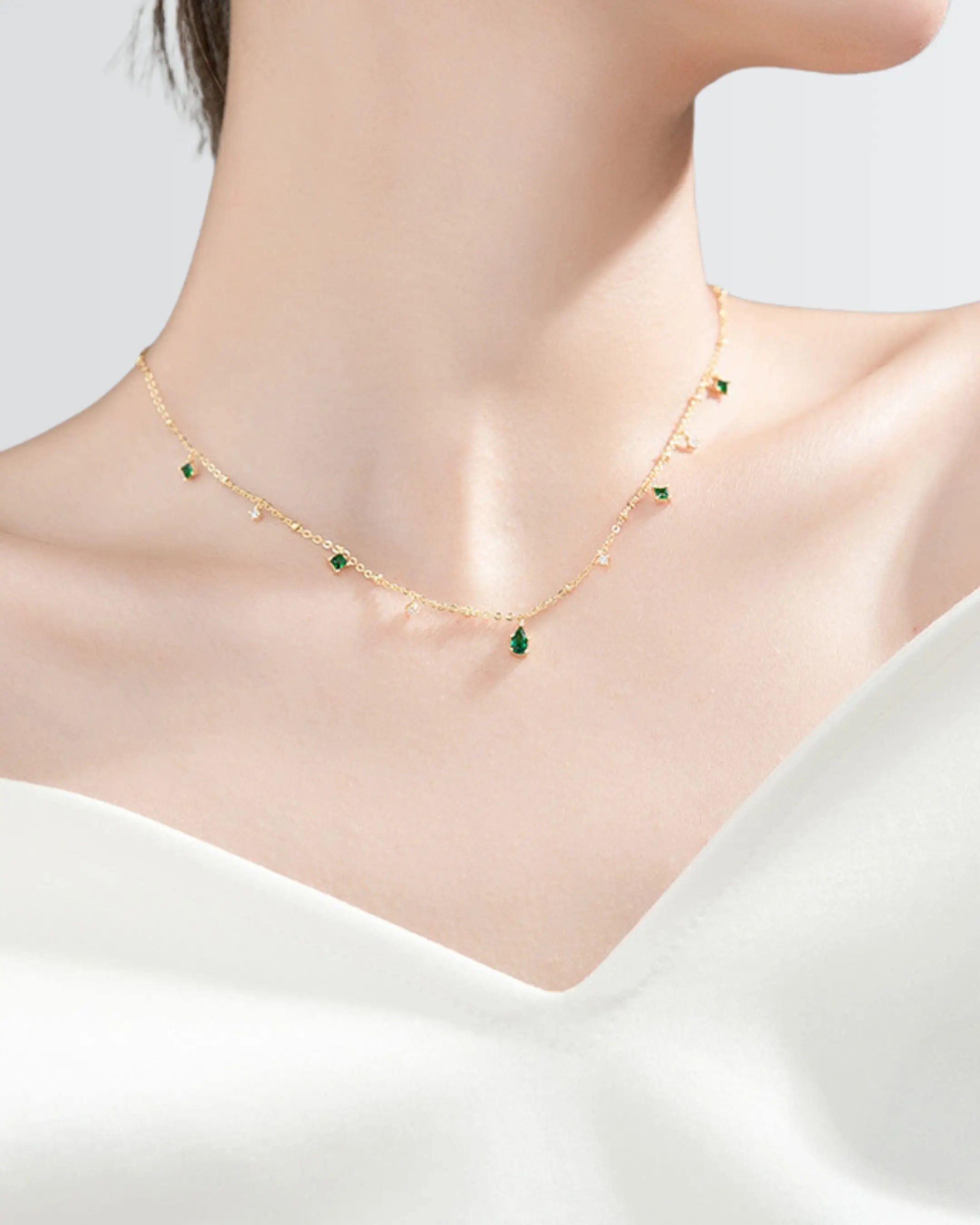 The Silken Edge Minimal Necklace -  Silver Necklace by BLINGLANE