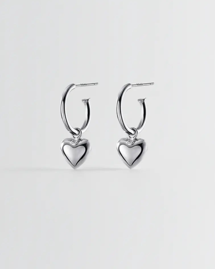 Too Bold To Break Heart Earrings -  Silver Earrings by BLINGLANE