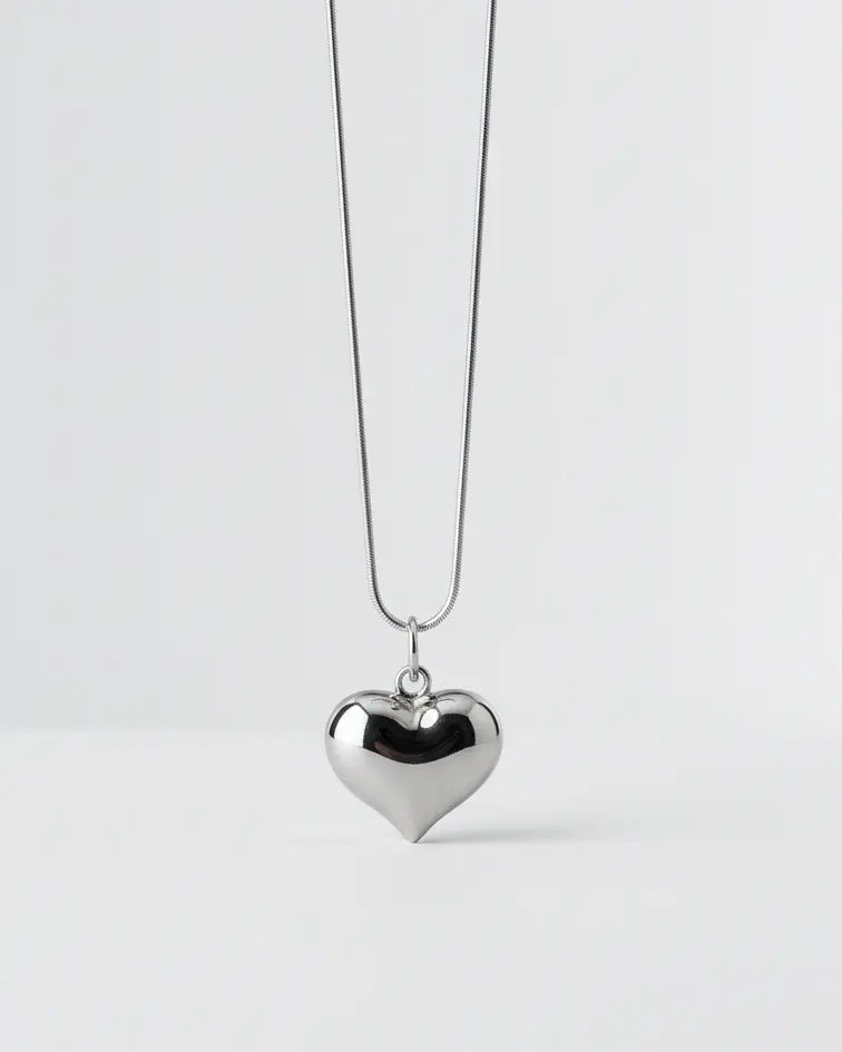 Too Bold To Break Heart Necklace -  Silver Necklace by BLINGLANE