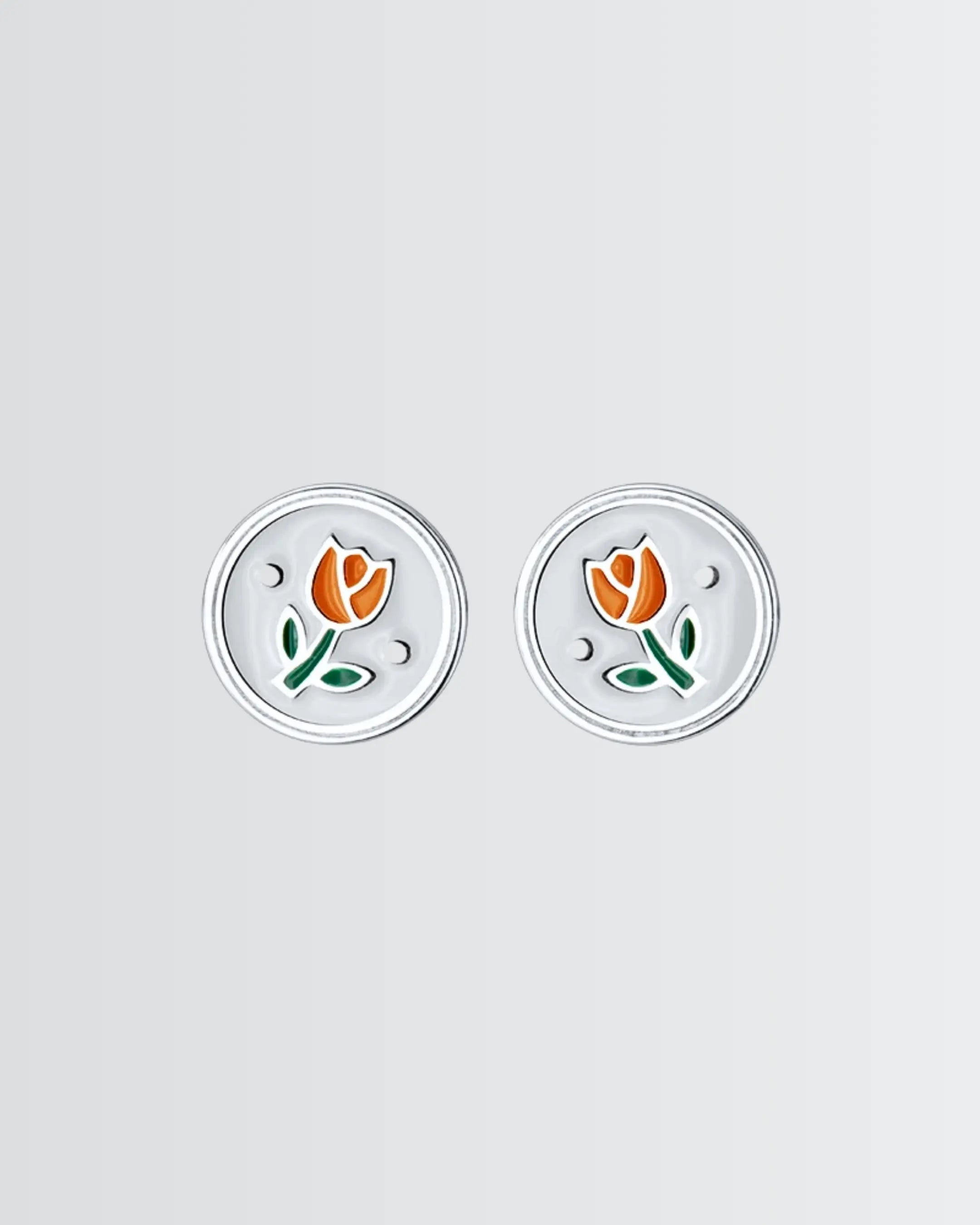 Tulip Bloom Stud -  Silver Earrings by BLINGLANE