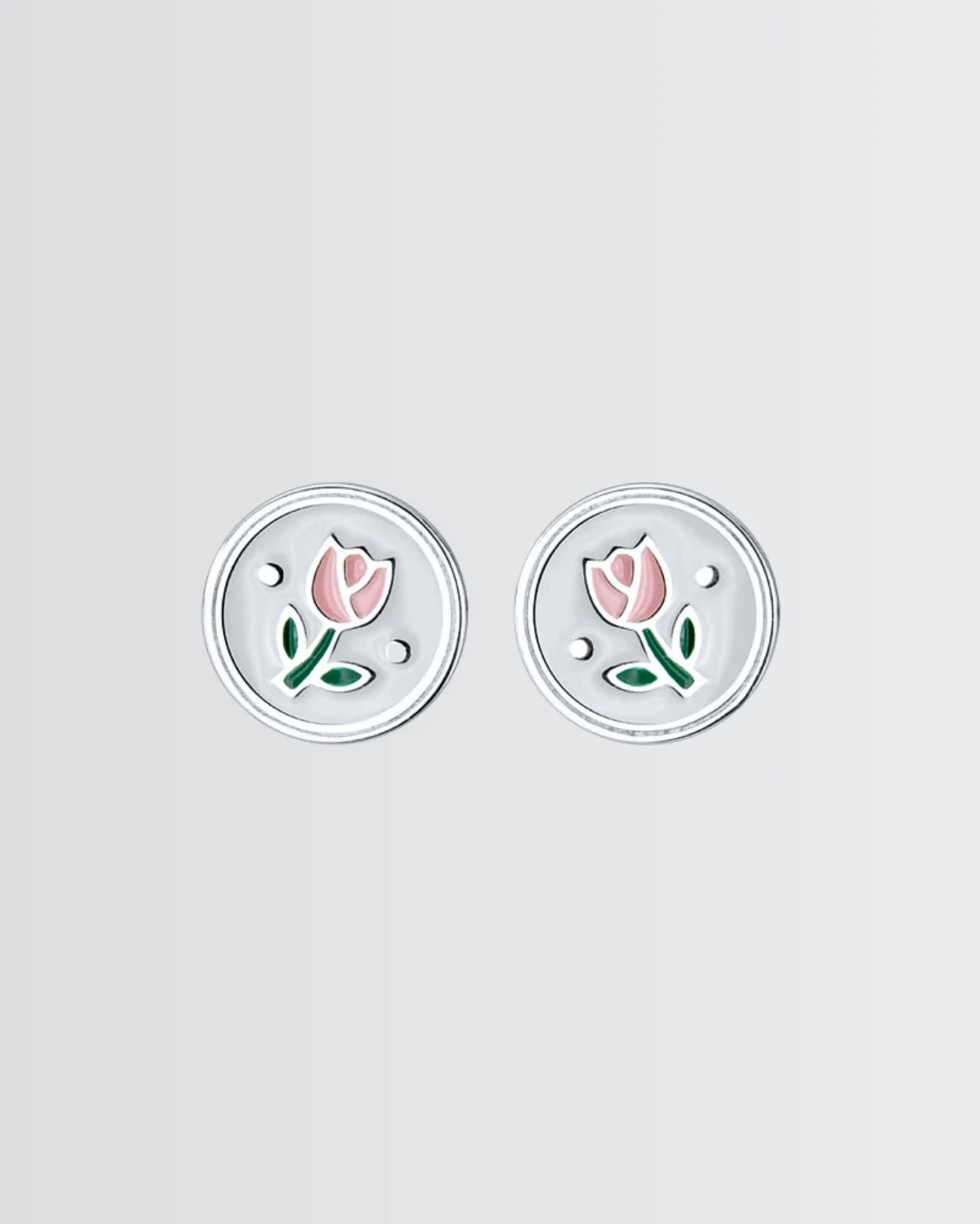 Tulip Bloom Stud -  Silver Earrings by BLINGLANE